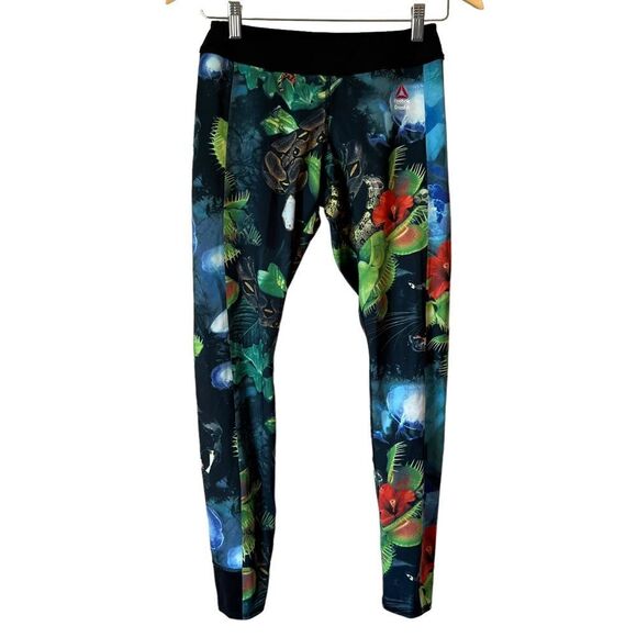 Reebok Venus Flytrap Print CrossFit Rev Chase Leggings B45245 - Picture 1 of 16